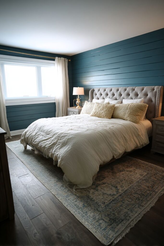 Farmhouse Teal Shiplap Feature Wall
