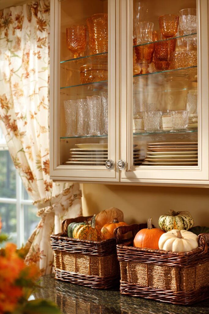 Seasonal Cabinet Display Organization
