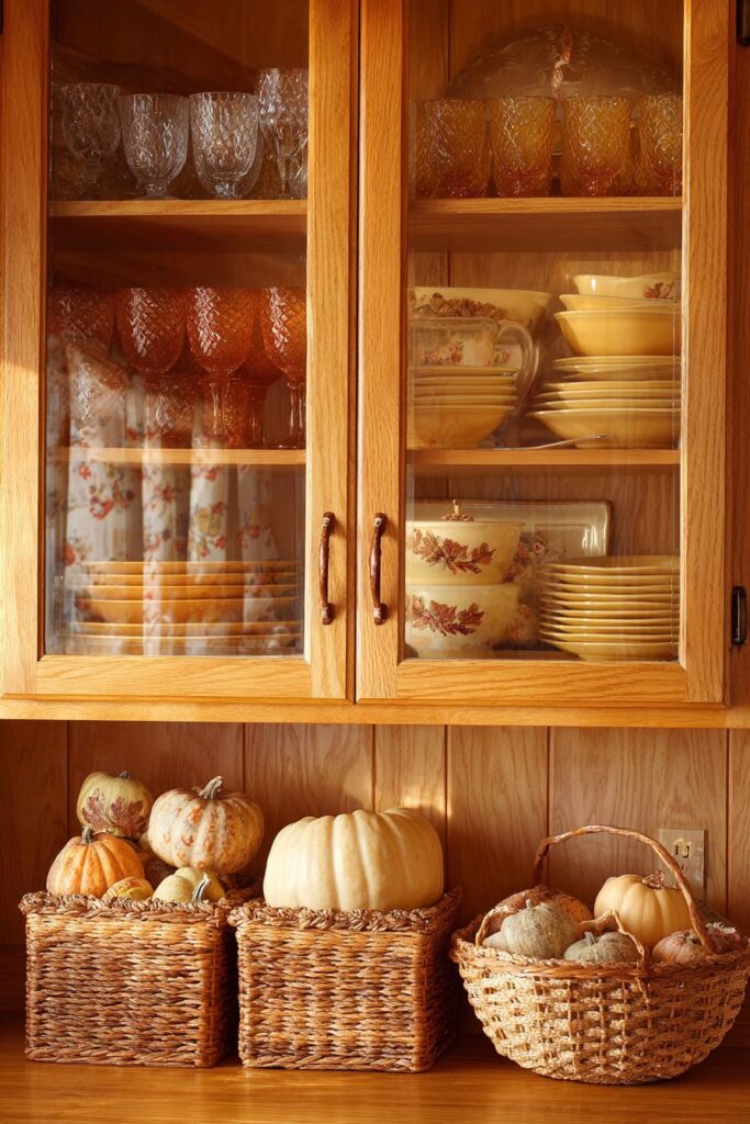 Seasonal Cabinet Display Organization