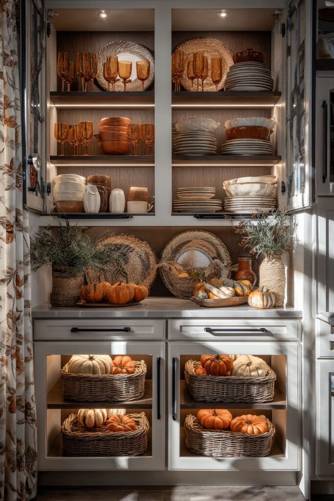 Seasonal Cabinet Display Organization