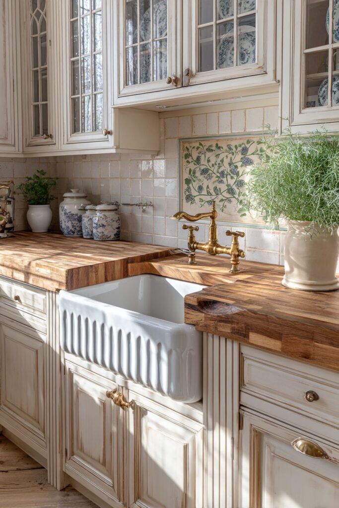 Built-In Plate Racks with Library Ladder Access