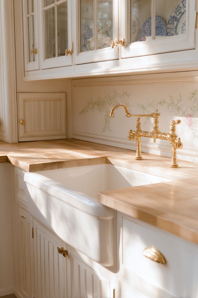 Built-In Plate Racks with Library Ladder Access