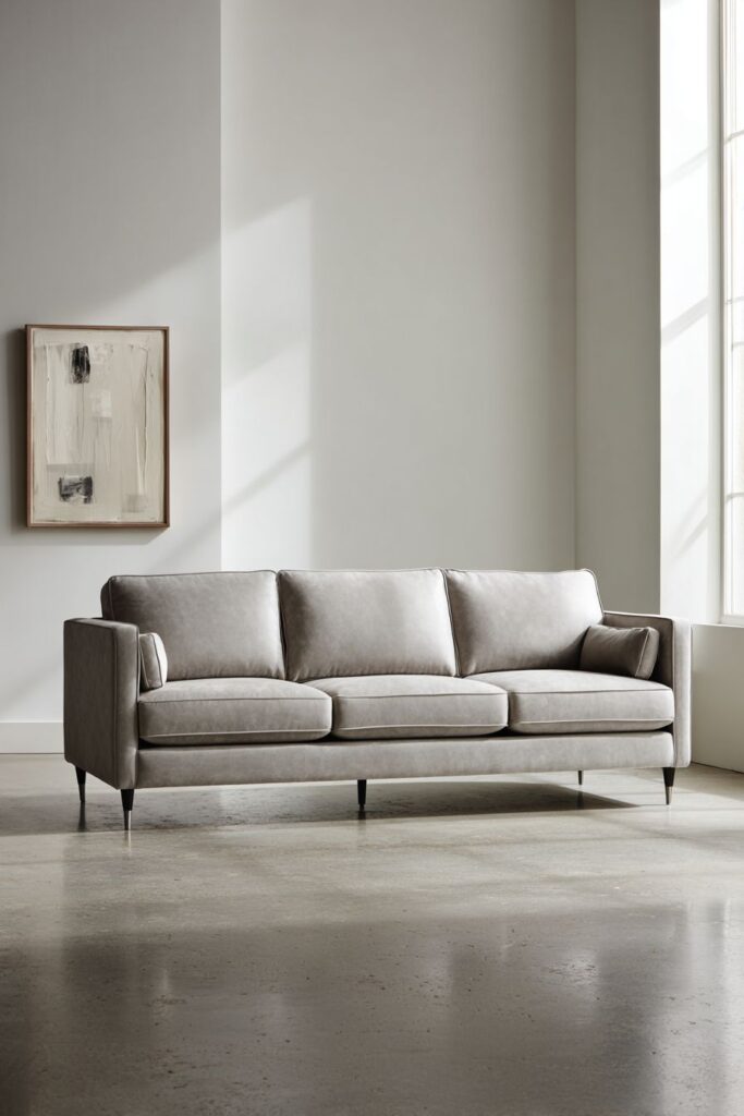 Minimalist Zen in Pale Grey Microfiber