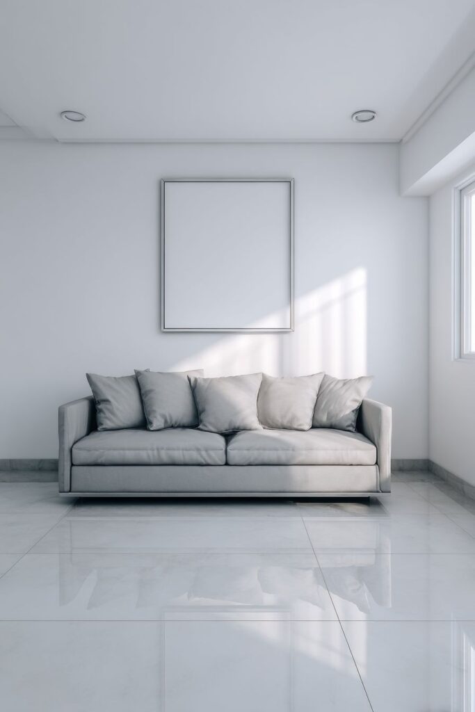 Minimalist Zen in Pale Grey Microfiber