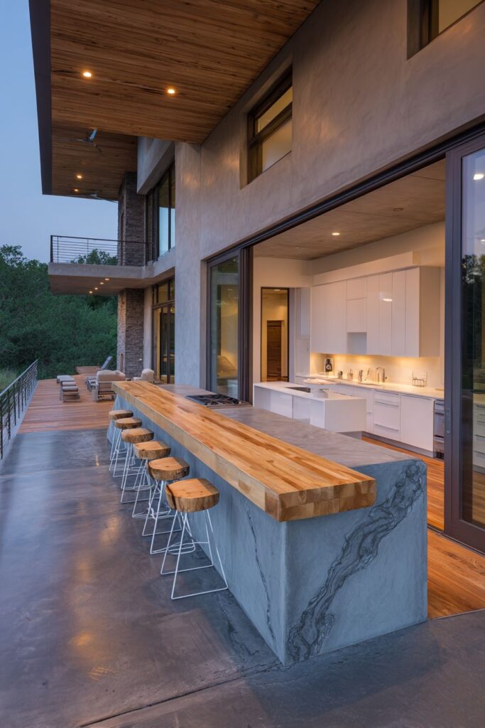 Two-Tier Island with Indoor-Outdoor Connection