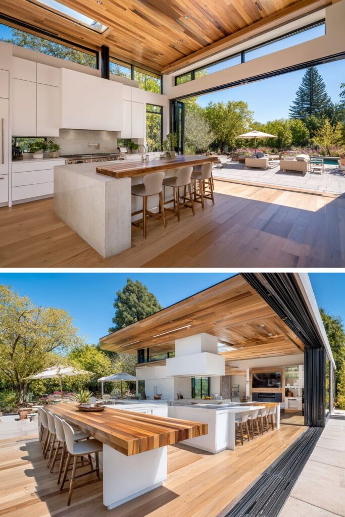 Two-Tier Island with Indoor-Outdoor Connection