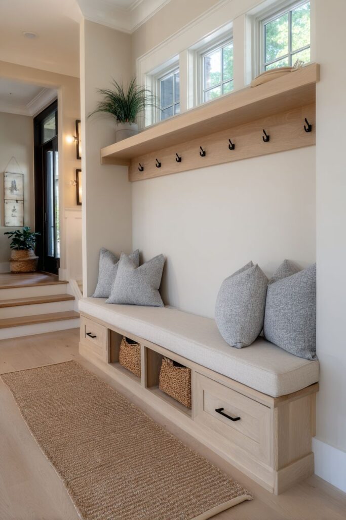 Built-In Entryway Solutions with Hidden Storage Integration