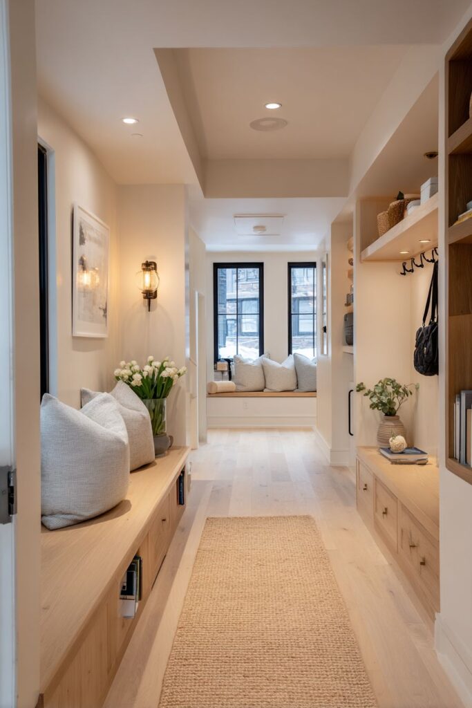 Built-In Entryway Solutions with Hidden Storage Integration