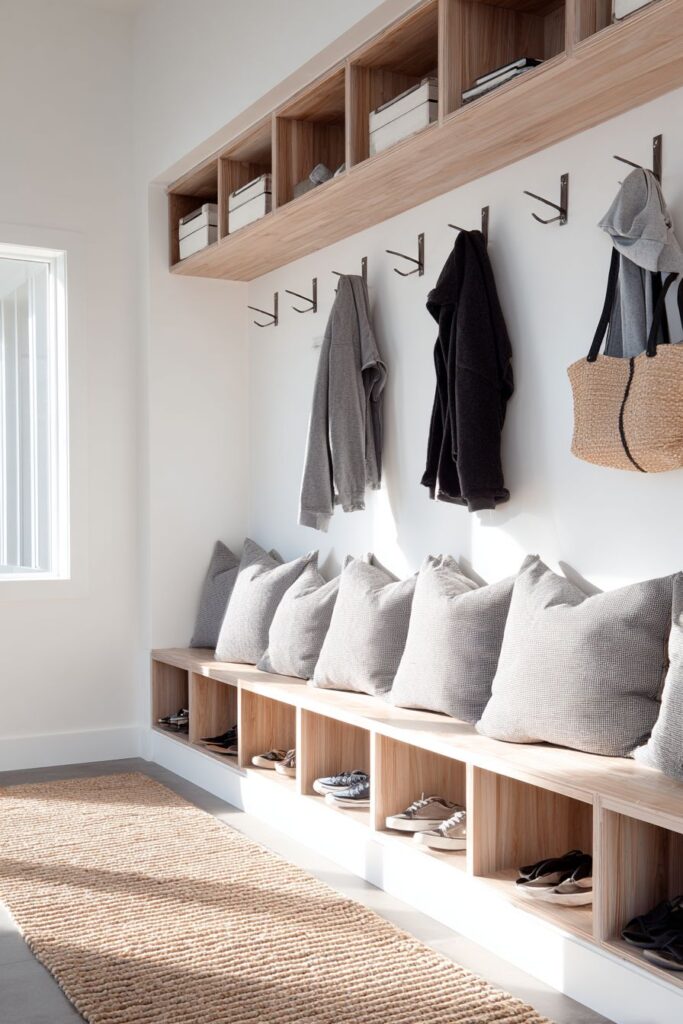 Built-In Entryway Solutions with Hidden Storage Integration