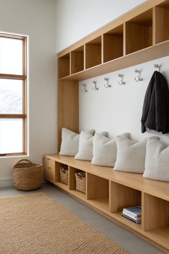 Built-In Entryway Solutions with Hidden Storage Integration