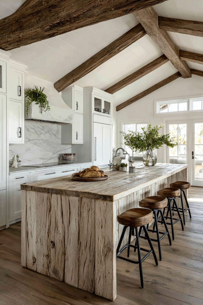 Farmhouse Distressed White Oak Charm