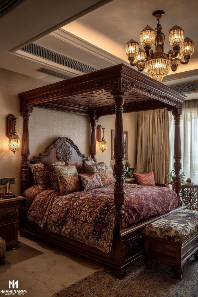 Royal Indian Bedroom with Palatial Grandeur