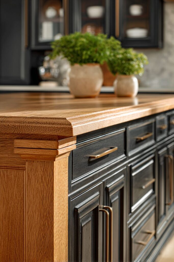 Transitional Design with Natural Oak Island Focal Point
