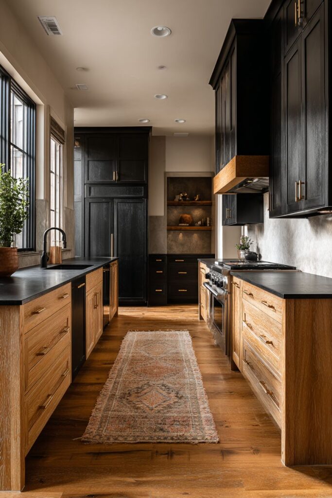 Transitional Design with Natural Oak Island Focal Point