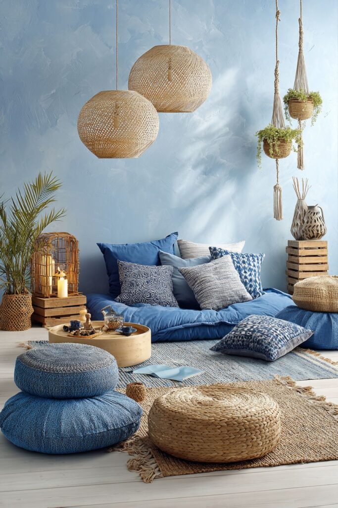 Bohemian Blues: Indigo Floor Sofa Lounge