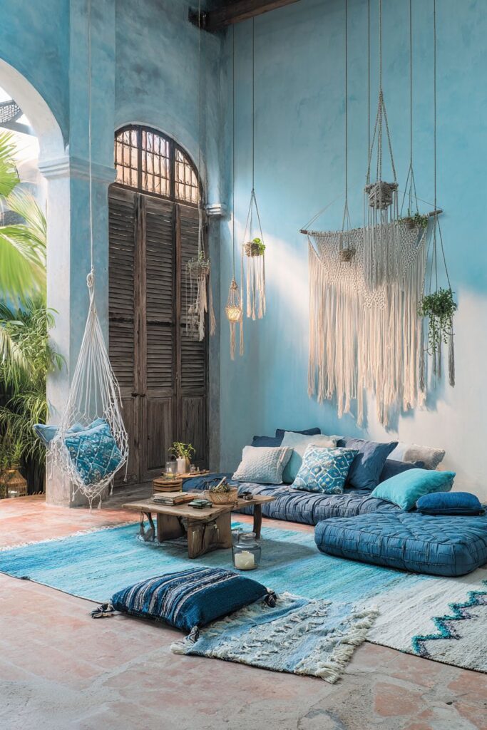 Bohemian Blues: Indigo Floor Sofa Lounge