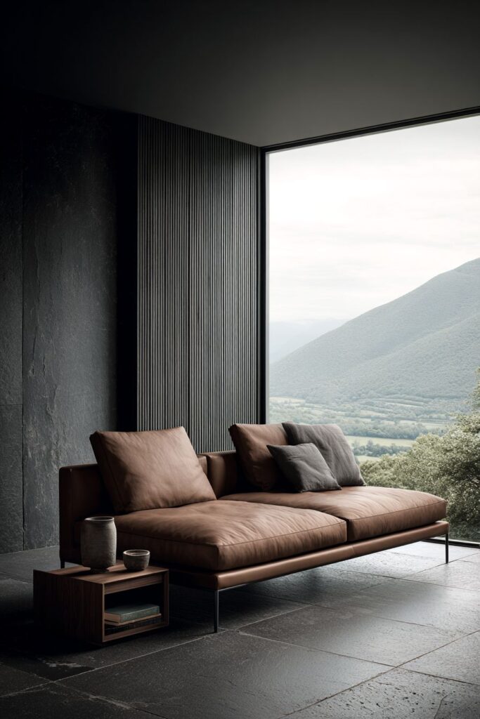 Minimalist Brown Living with Geometric Precision