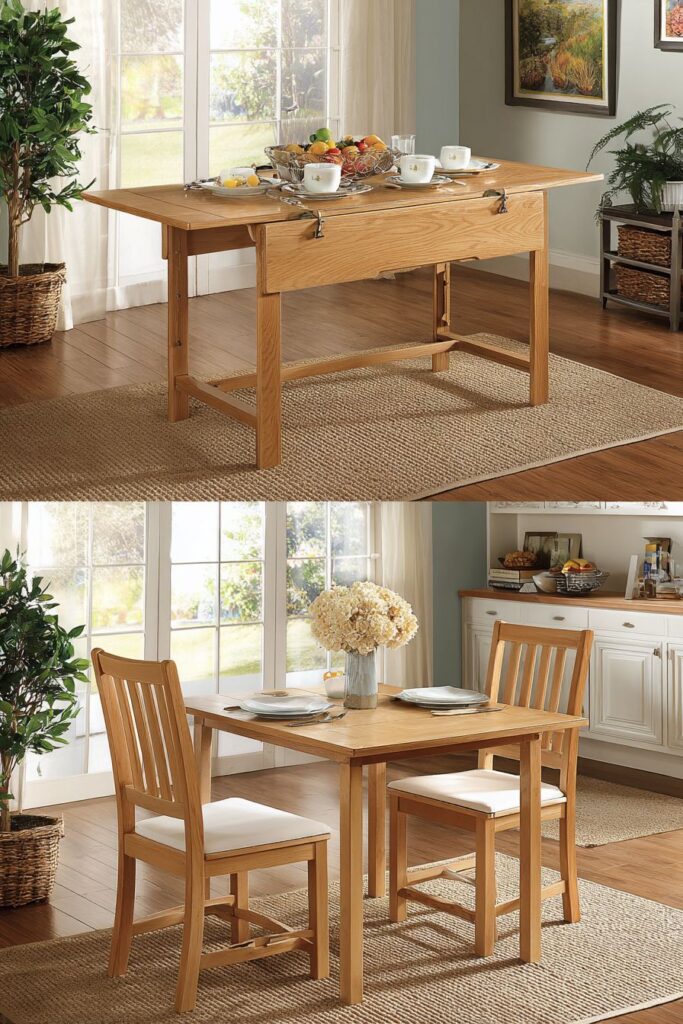 Drop Leaf Dinner Table Space Efficiency