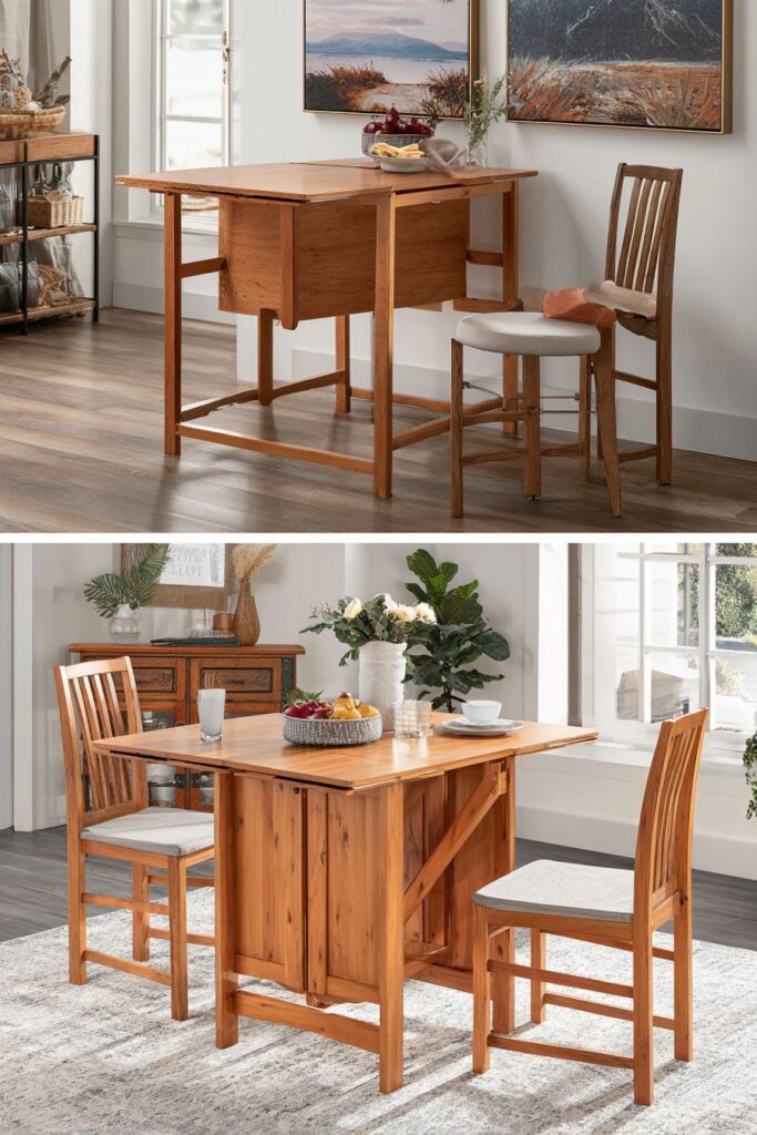 Drop Leaf Dinner Table Space Efficiency