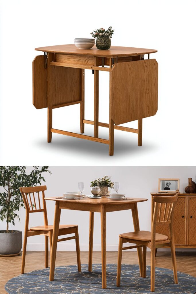 Drop Leaf Dinner Table Space Efficiency