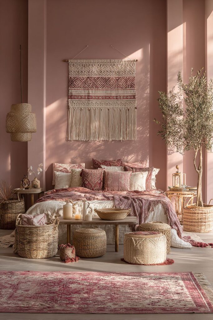 Bohemian Bedroom with Global-Inspired Layers