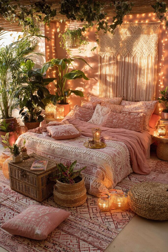 Bohemian Bedroom with Global-Inspired Layers