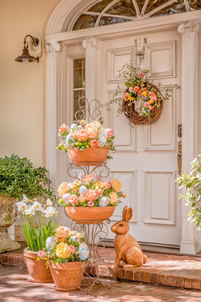 Tiered Plant Stand with Graduated Terra Cotta