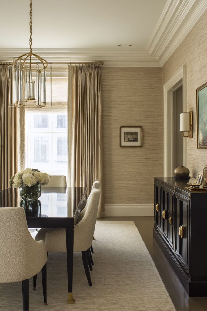 High-Gloss Contrast with Bouclé Texturev