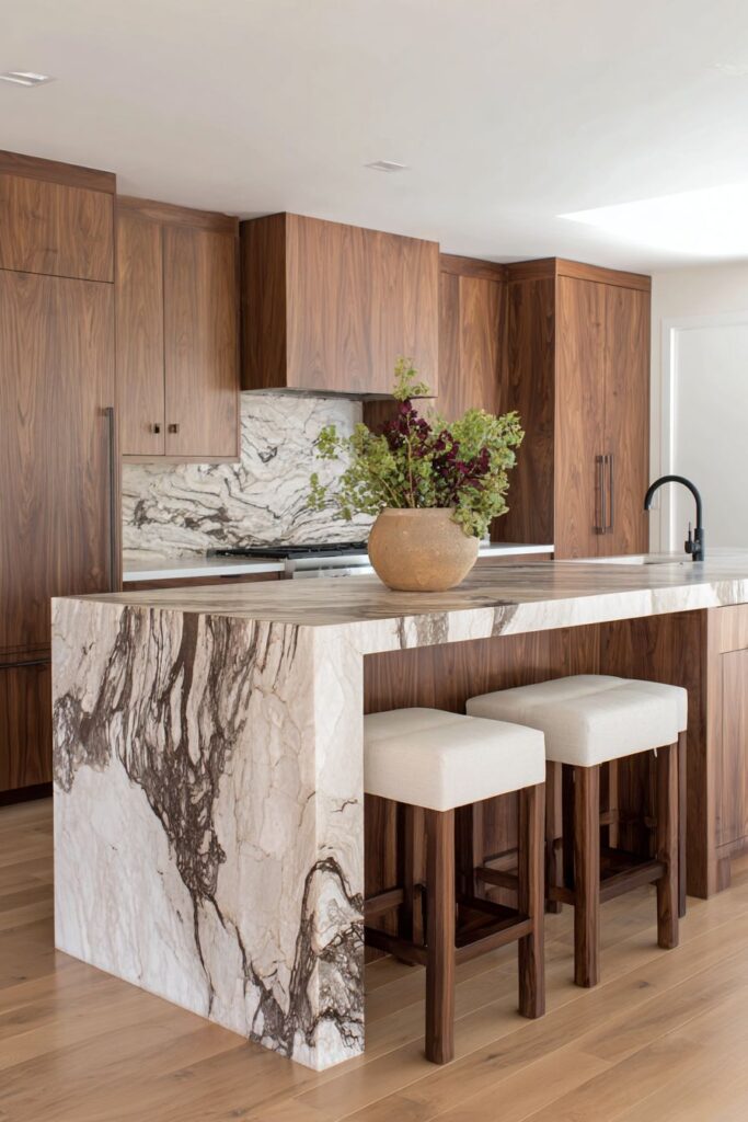 Waterfall Countertop as Sculptural Element