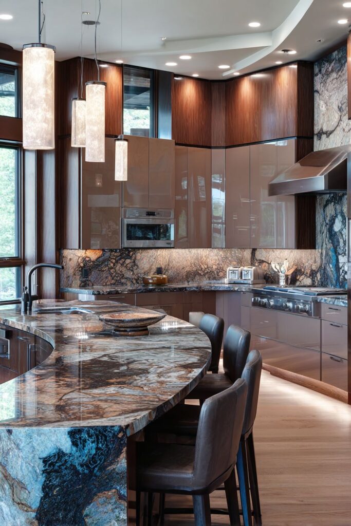 Curved Island Organic Flow