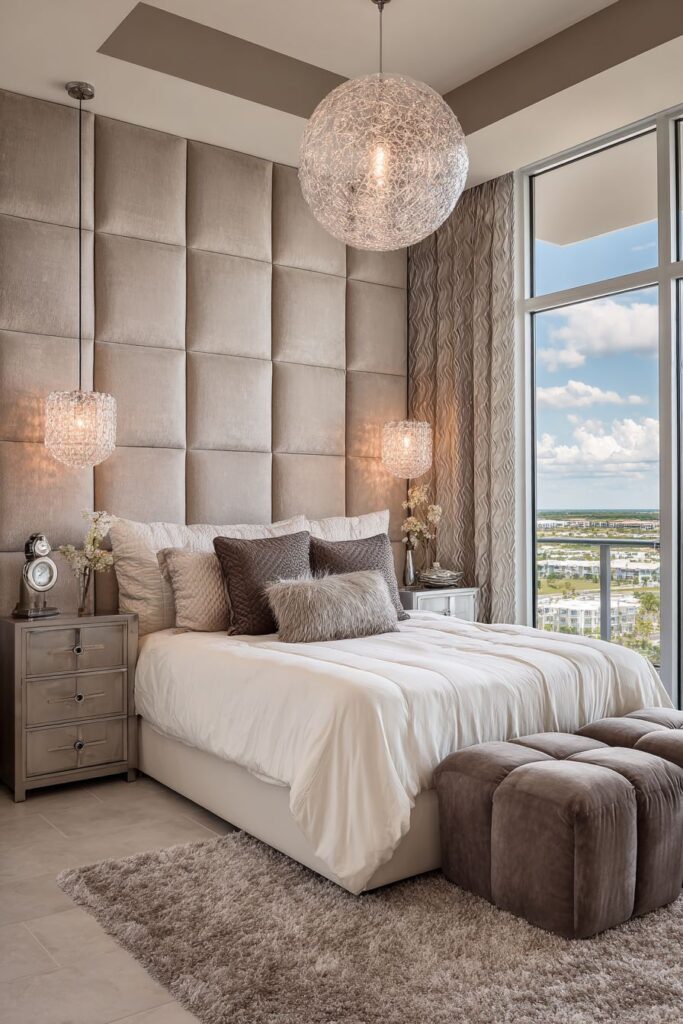 Transitional Luxury with Custom Upholstered Wall Panels