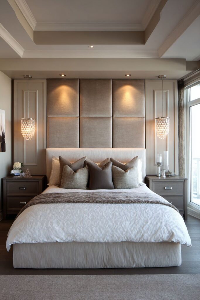 Transitional Luxury with Custom Upholstered Wall Panels