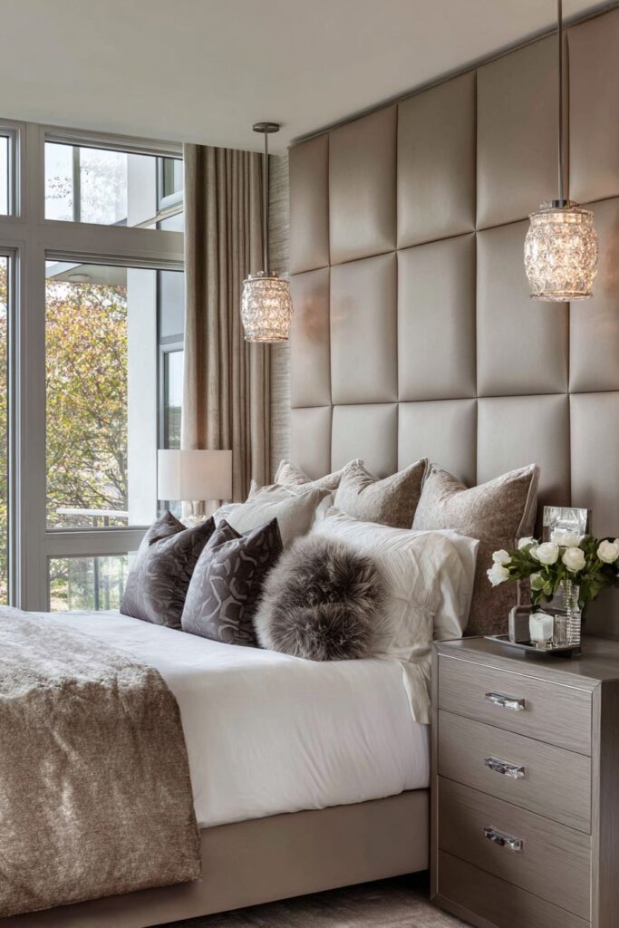 Transitional Luxury with Custom Upholstered Wall Panels