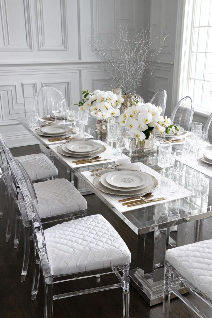 Contemporary Glass and Chrome Elegance