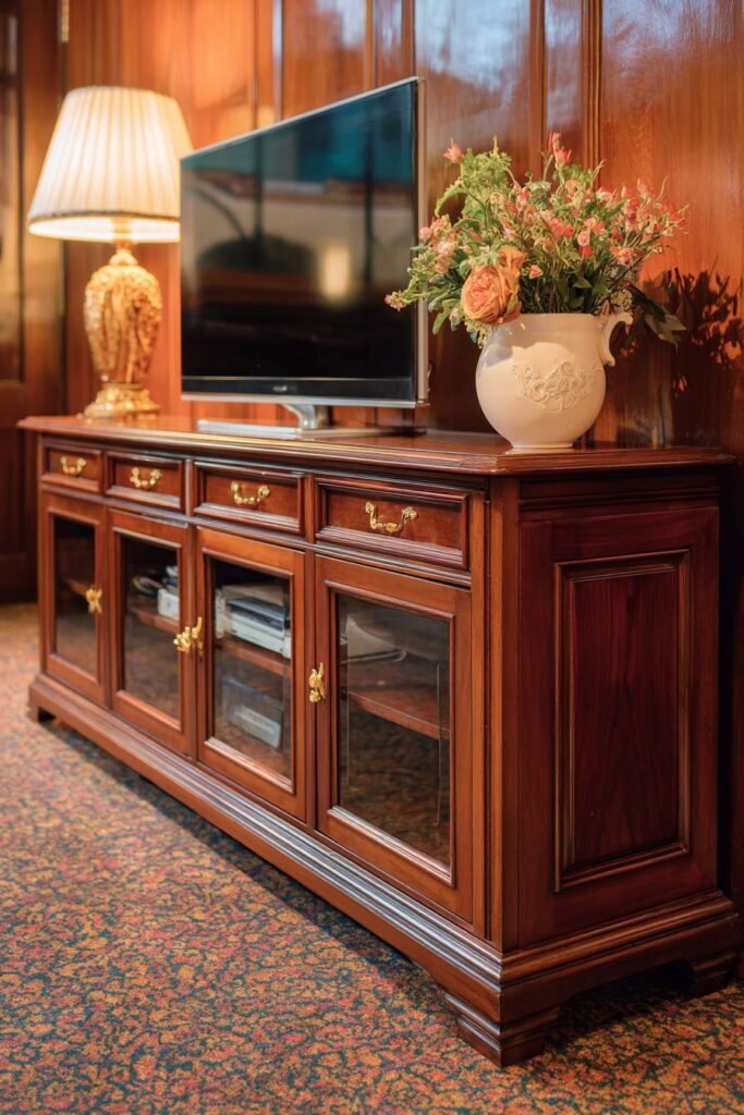 Traditional Mahogany Entertainment Center