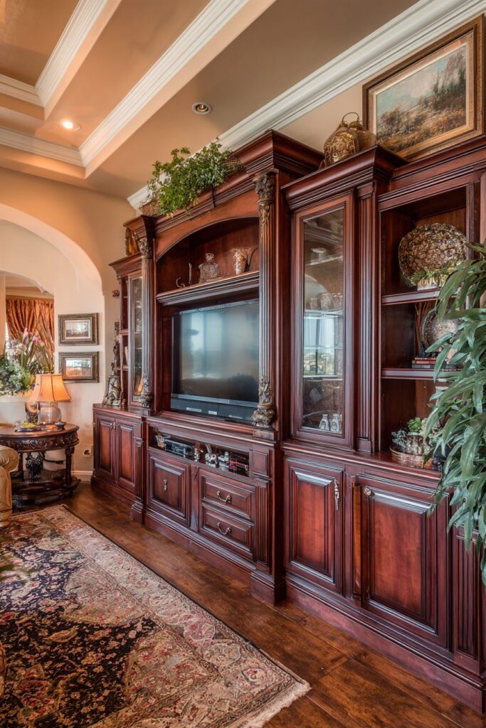 Traditional Mahogany Entertainment Center