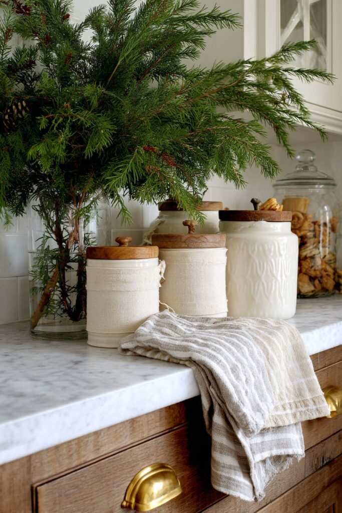 Kitchen Counter Winter Styling