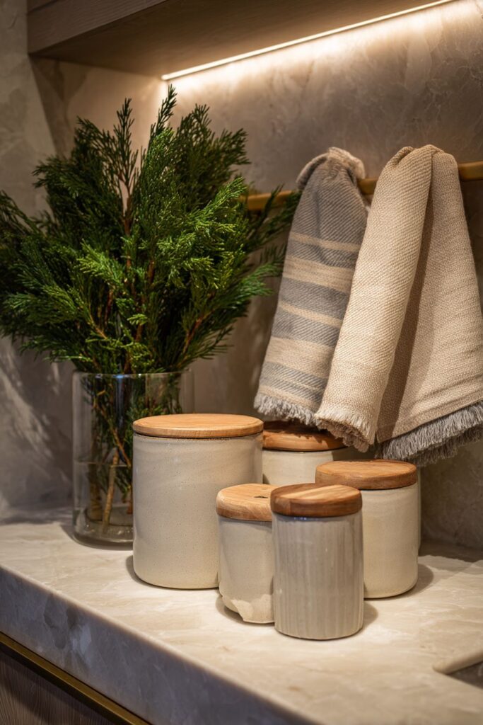 Kitchen Counter Winter Styling