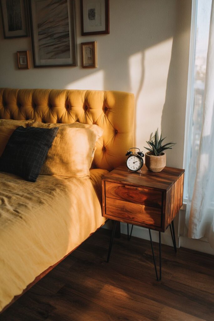 Mustard Yellow Upholstered Headboard