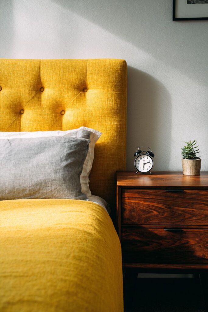 Mustard Yellow Upholstered Headboard