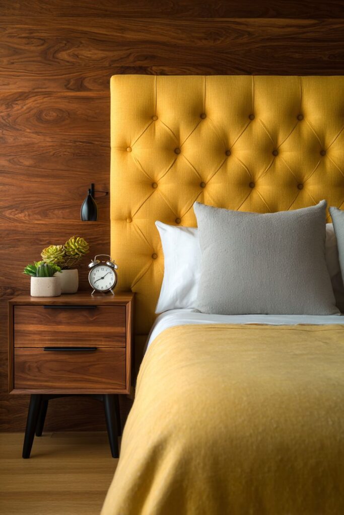 Mustard Yellow Upholstered Headboard