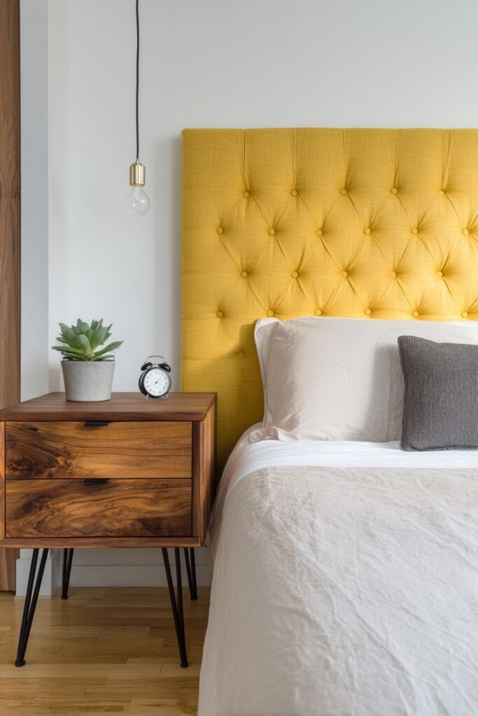 Mustard Yellow Upholstered Headboard