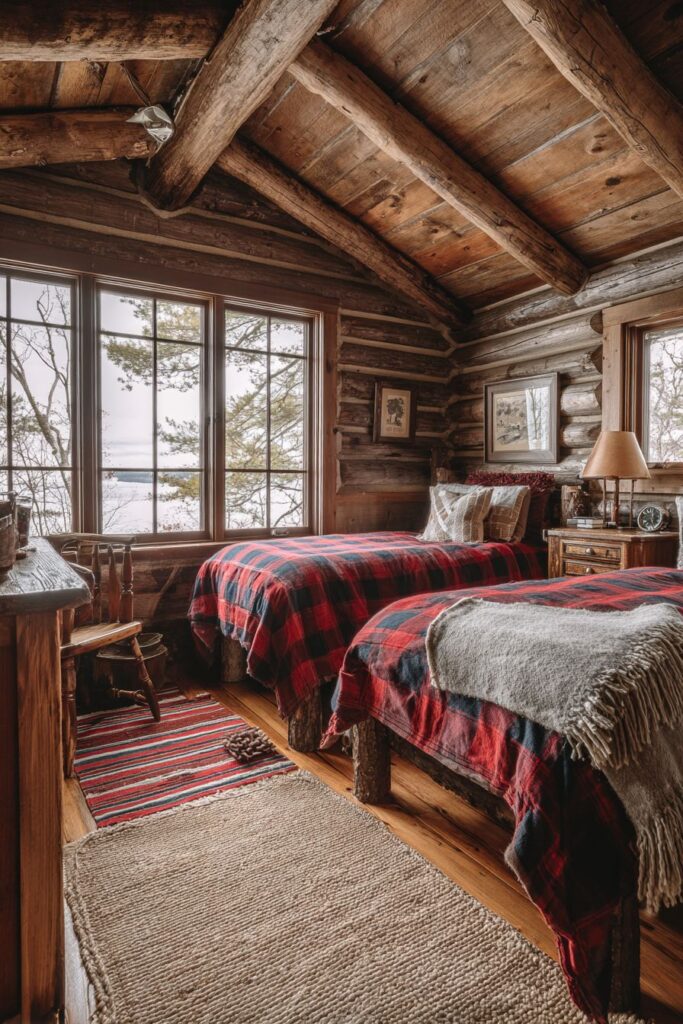 RUSTIC CABIN MOUNTAIN RETREAT TWIN BEDROOM