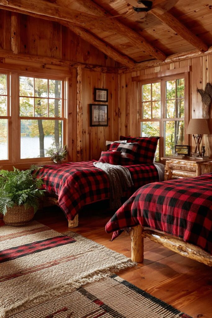 RUSTIC CABIN MOUNTAIN RETREAT TWIN BEDROOM