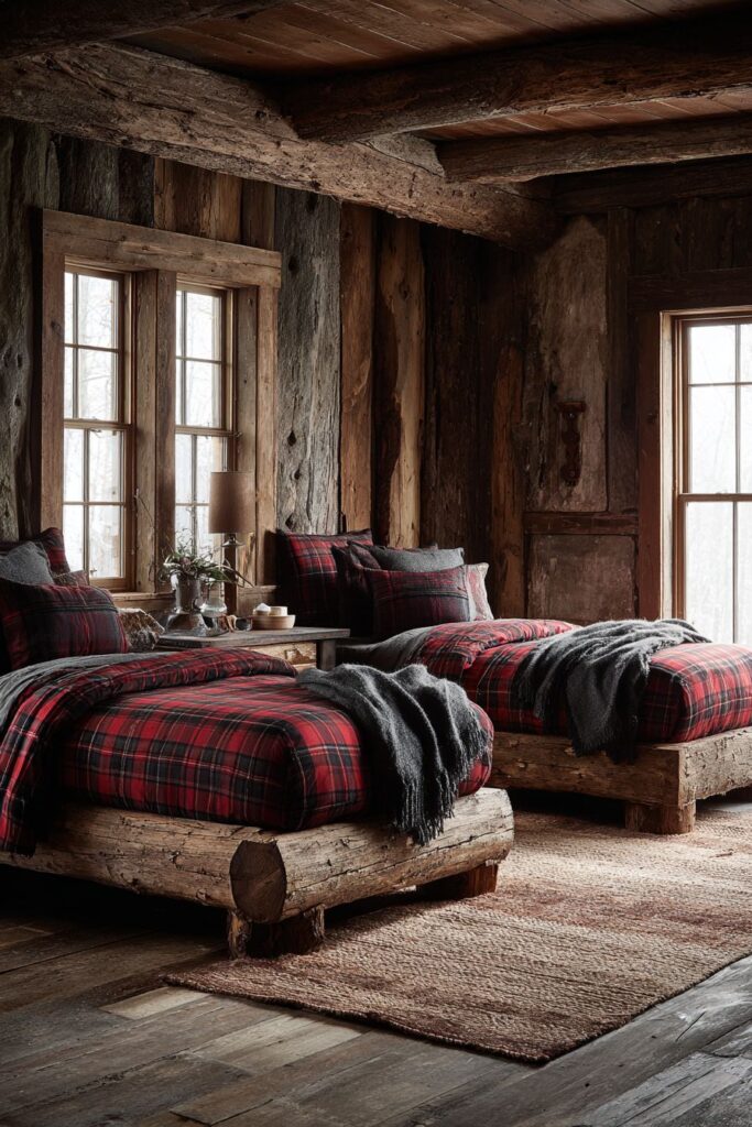 RUSTIC CABIN MOUNTAIN RETREAT TWIN BEDROOM