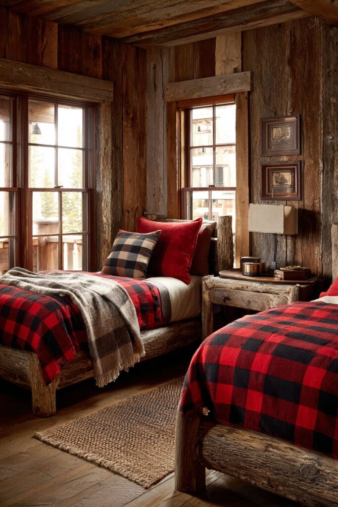 RUSTIC CABIN MOUNTAIN RETREAT TWIN BEDROOM