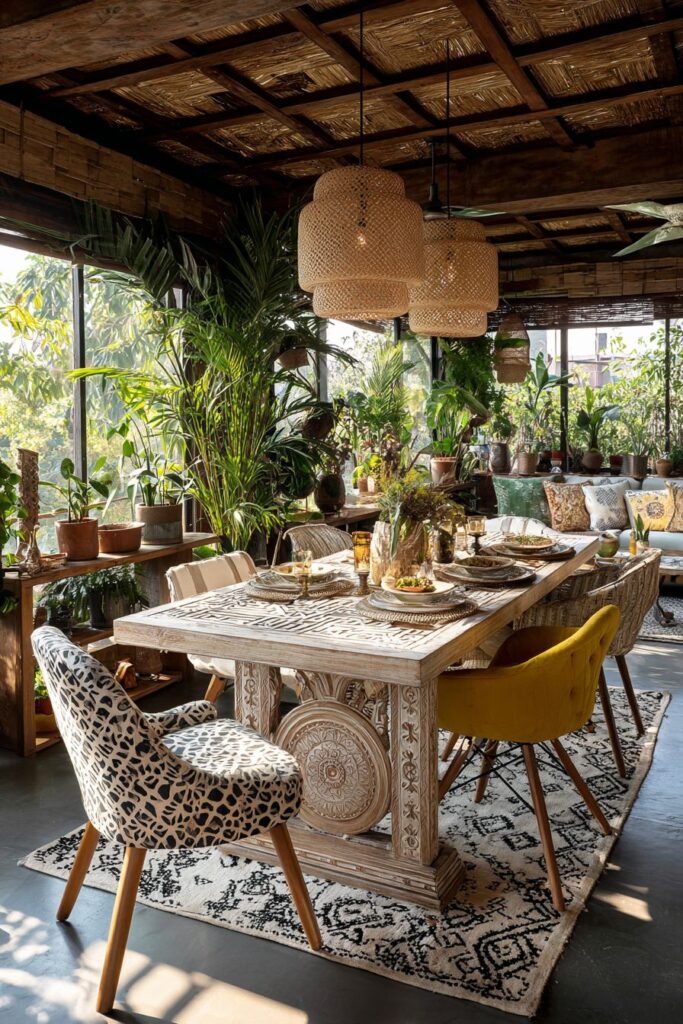 Bohemian Carved Mango Wood Artistic Expression