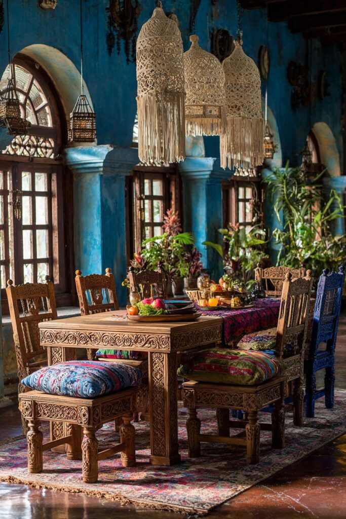 Bohemian Carved Mango Wood Artistic Expression