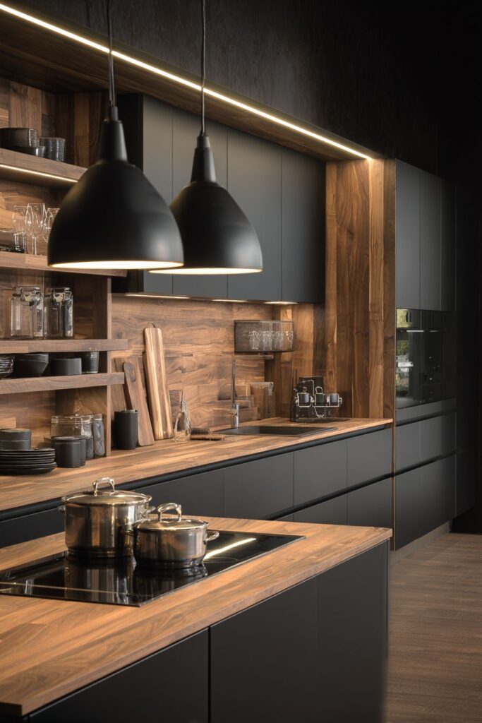 Integrated Wooden Cutting Boards and Functional Design Elements