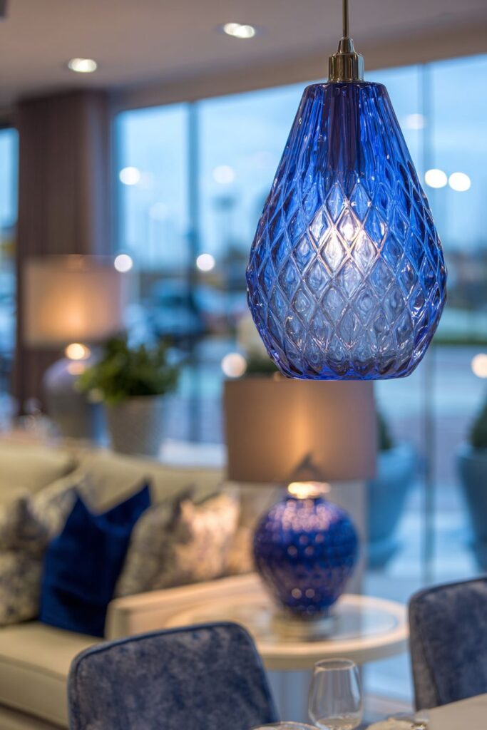 Statement Blue Glass Pendant Lighting